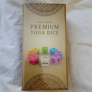 Premium yoga dice still in packaging